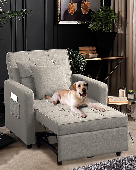 Litbird Convertible Chair Sleeper Bed, Futon Chair Turns