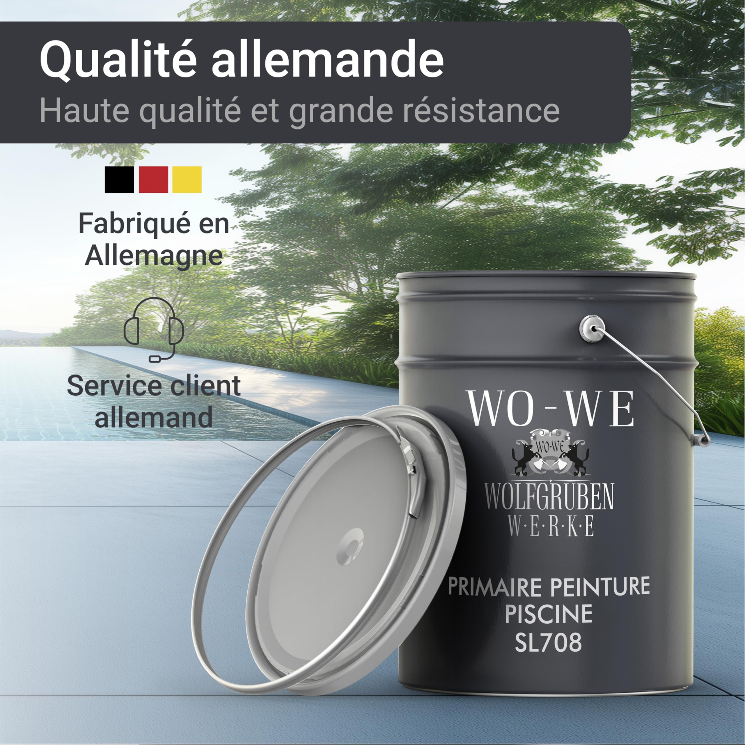 WO-WE Apprêt d'adhérence spécial pour peinture de piscine SL708-10 kg - 5