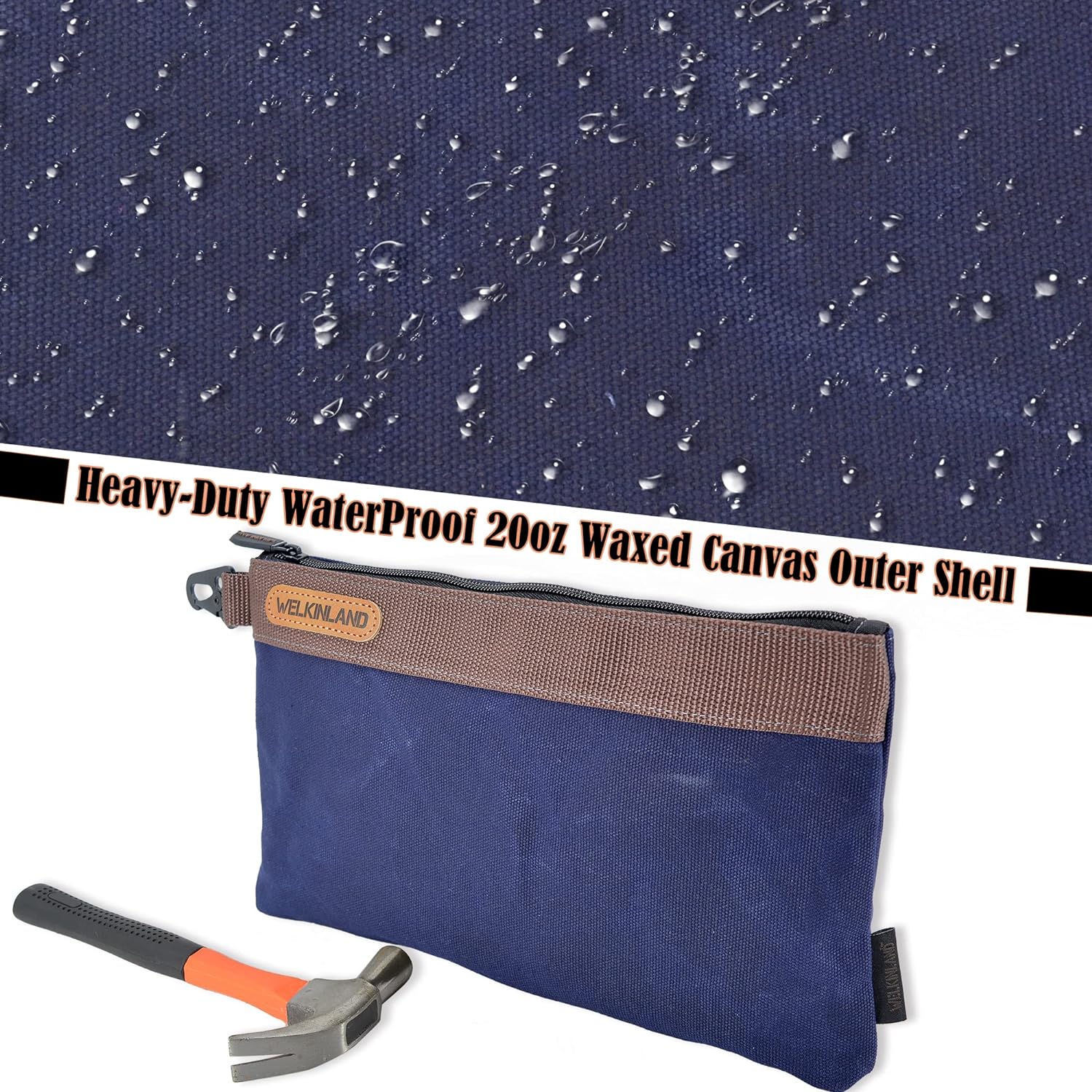 WELKINLAND Heavy-Duty Canvas Tool Pouch - 4PCS, 12" Waxed Canvas Zipper Tool Pouch - Image 8