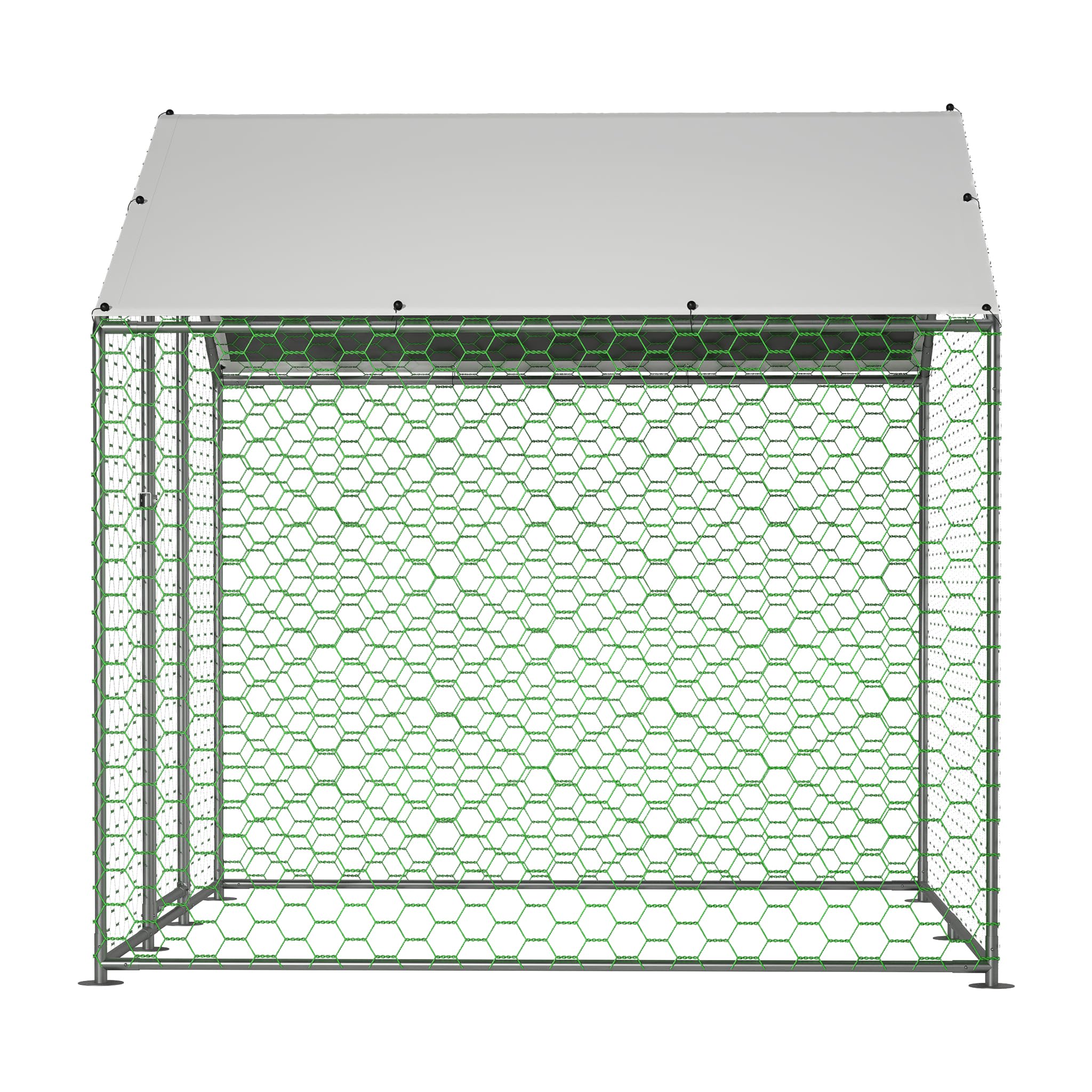 Redkid Corral Metálico para Gallinas 4m² 2x2x2m, Recinto Exterior para Gallinas, Conejos y Pequeños Animales, Lona PE Impermeable, Cierre de Seguridad