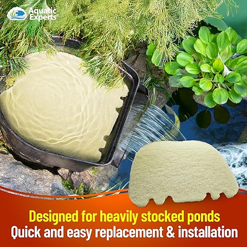 Miniatura 10 de Aquatic Experts Almohadilla de filtro de estanque gruesa beige – 1.25 pulgadas de grosor – Rollo a granel para estanque de agua para jardín