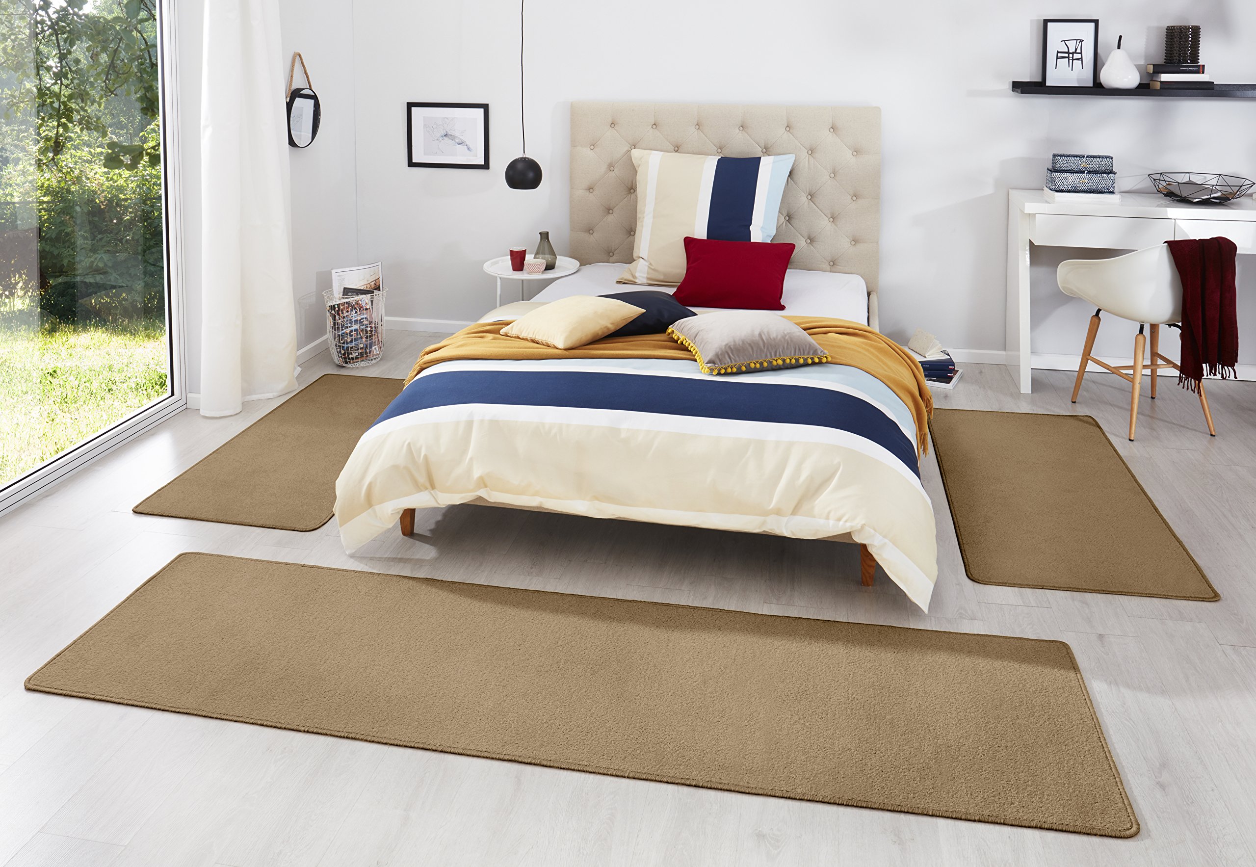 HANSE Home - Paracolpi per Lettino, 3 pz, Fancy, Polipropilene, Marrone, 67 x 250 x 0,7 cm