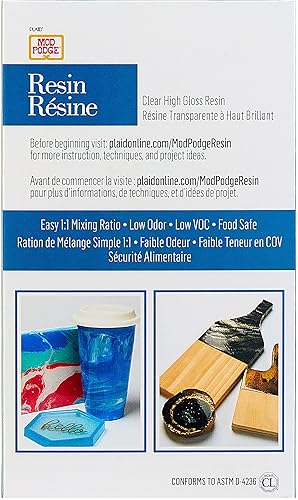 Mod Podge Endurecedor de 16 fl oz paquete de suministros de 2 partes, kits perfectos y moldes de silicona para proyectos de resina epoxi, 25264,