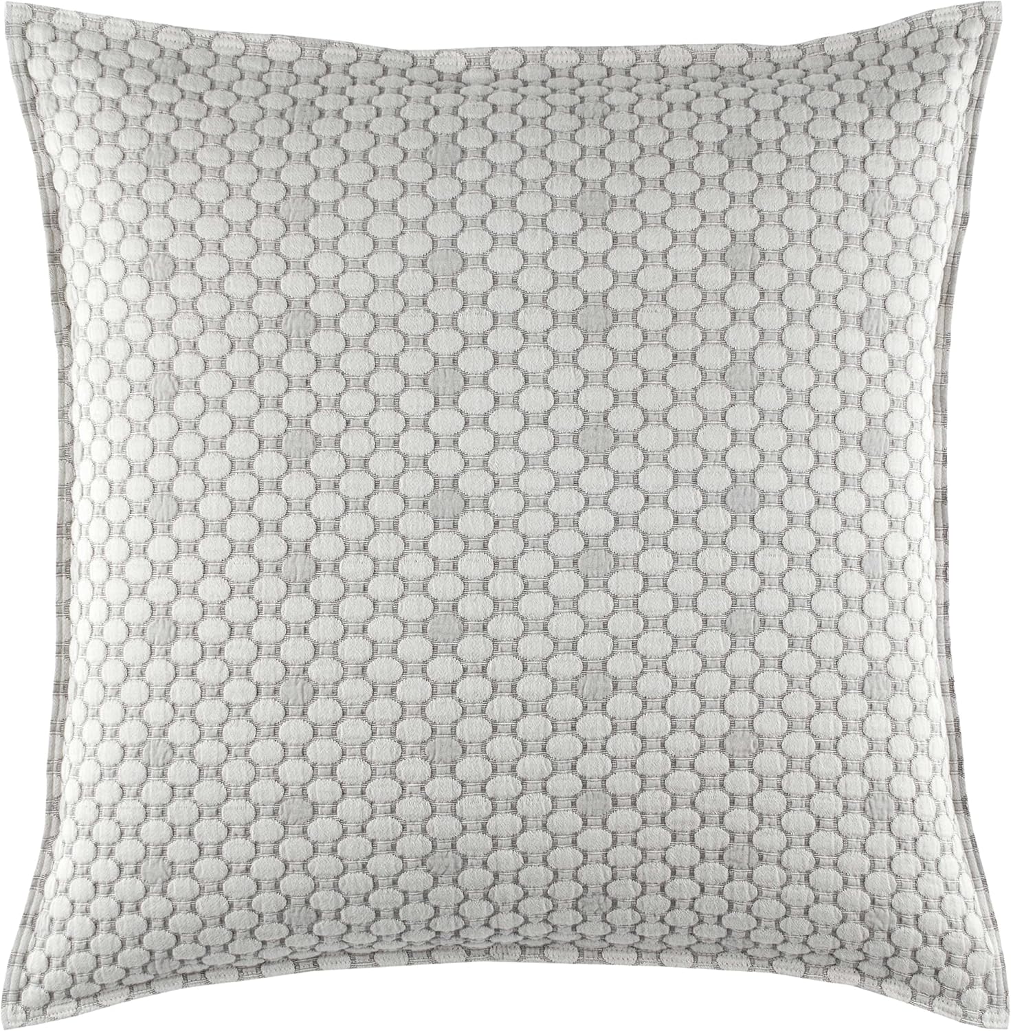 Pine Cone Hill Lodi Matelasse Pillow Sham, Standard Size, Silver Solid Pattern