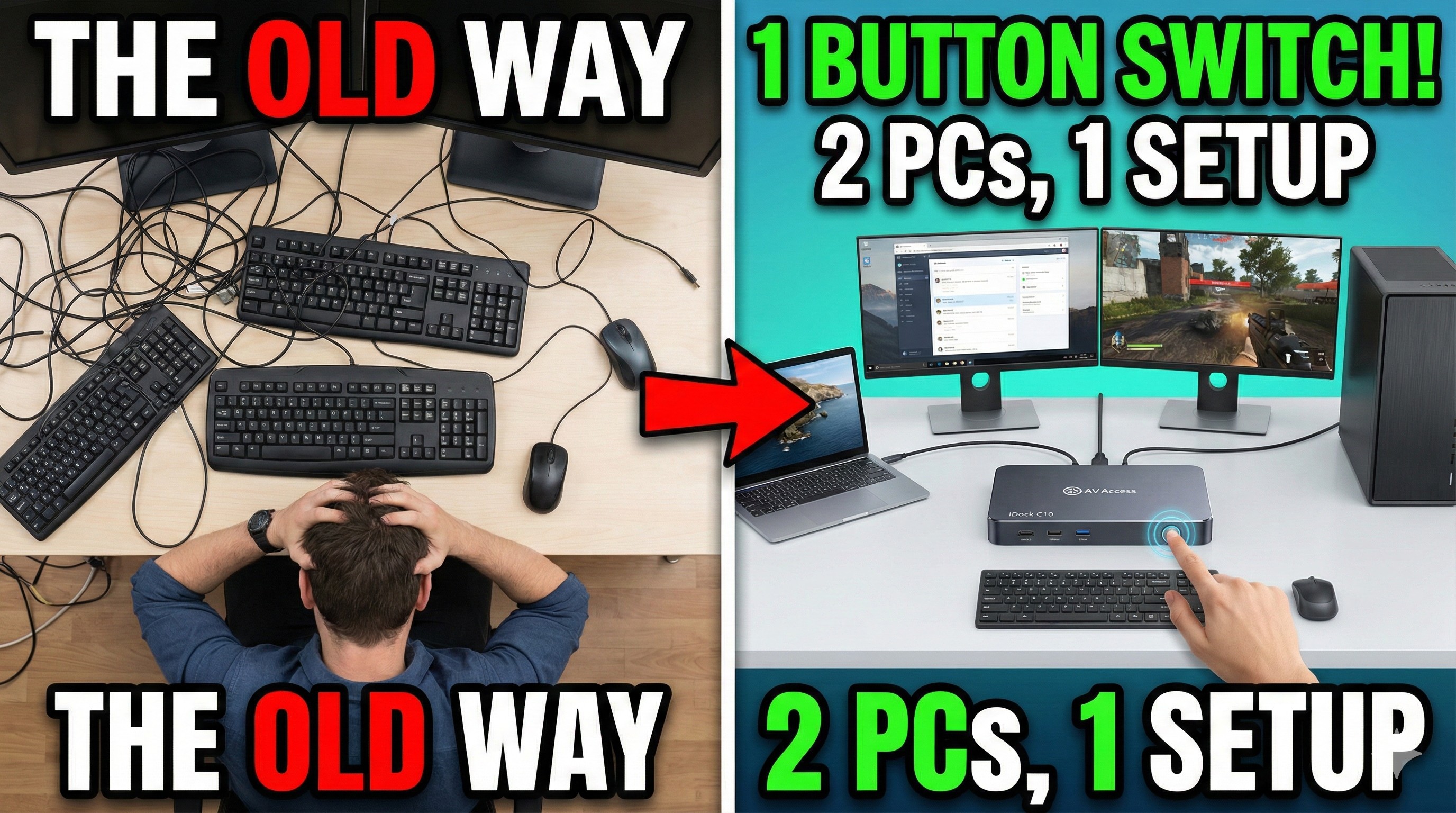Stock Image Swapping Computer Watch Stop Swapping Cables! Ultimate 2-Computer Setup iDock C10 on ...