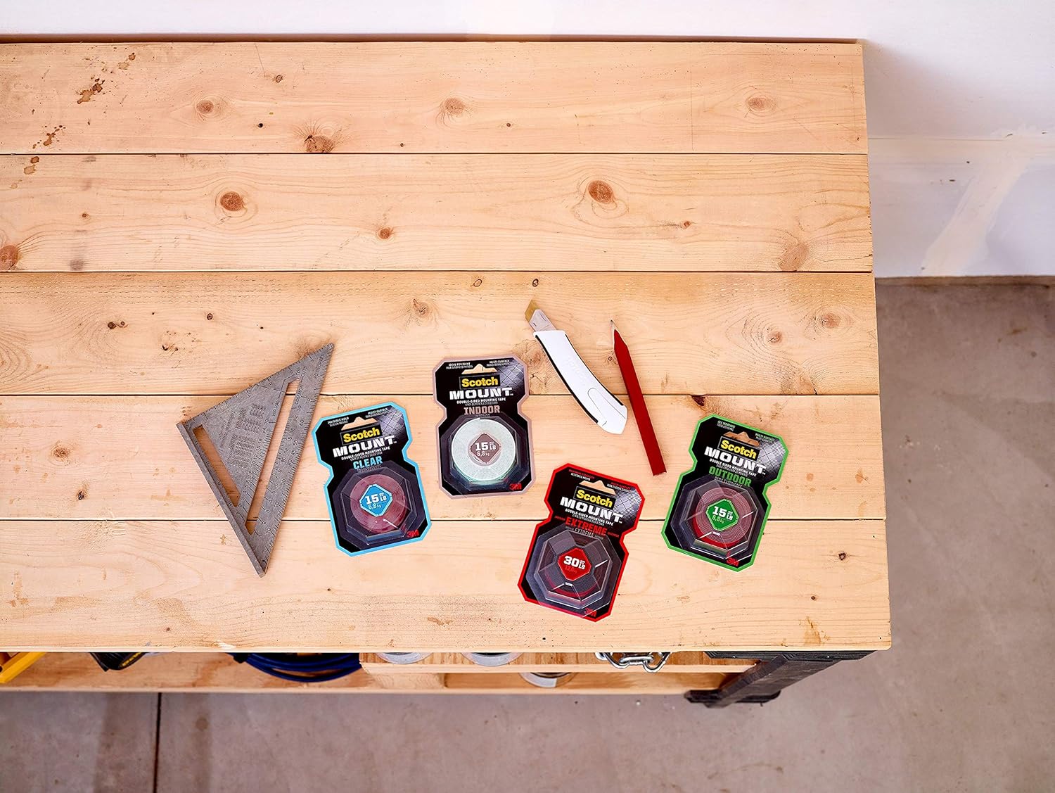 Scotch-Mount Extreme Double-Sided Mounting Strips 414H-ST, 1 in x 3 in 8/pk : Office Products