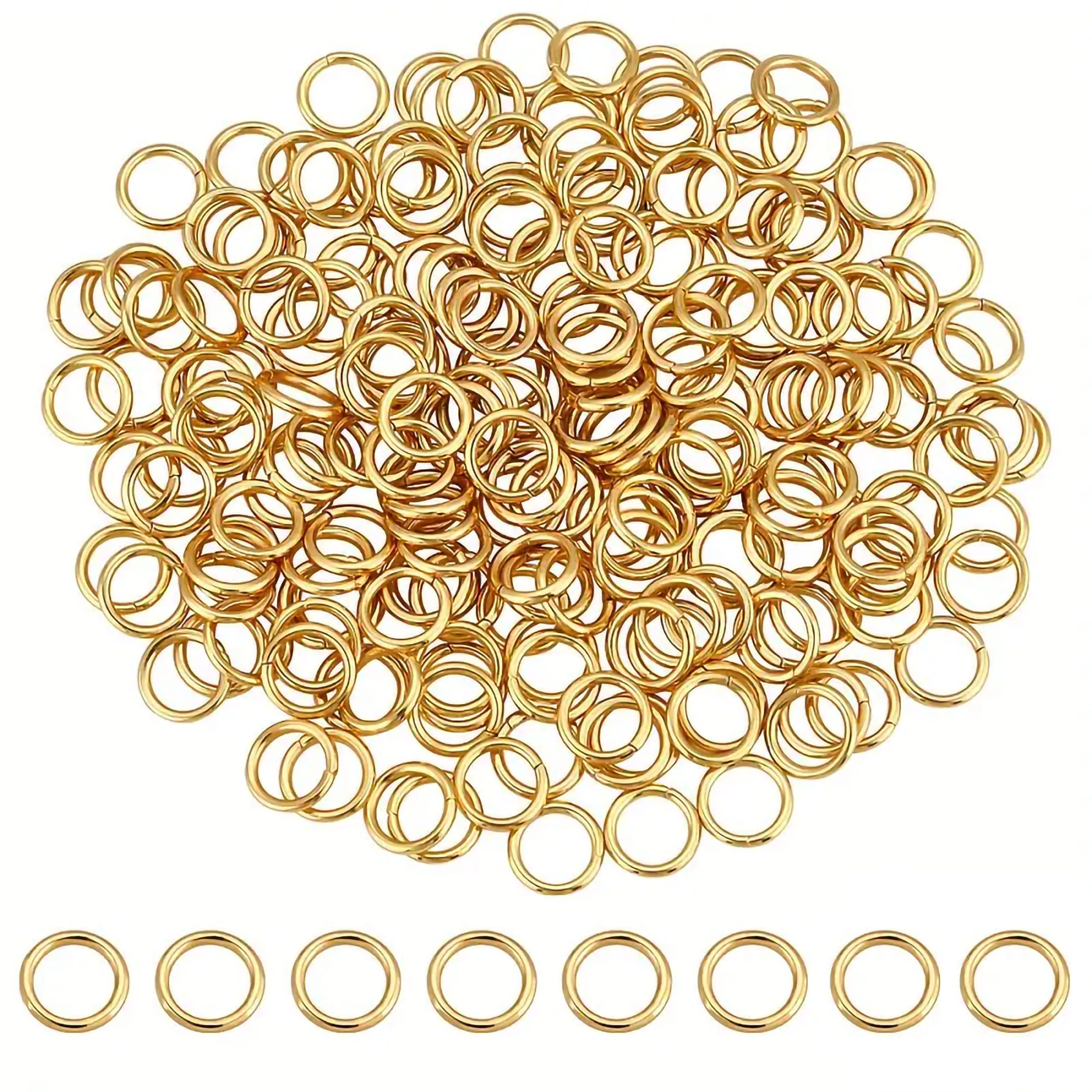 INDIKONB Jump Rings for Jewelry Making | Strong Metal Connectors for Earrings, Bracelets, Necklaces & Crafts | Jewellery Findings for DIY Jewelry Repairs & Kadi Attachments (Gold 7MM 400P)-picture-34