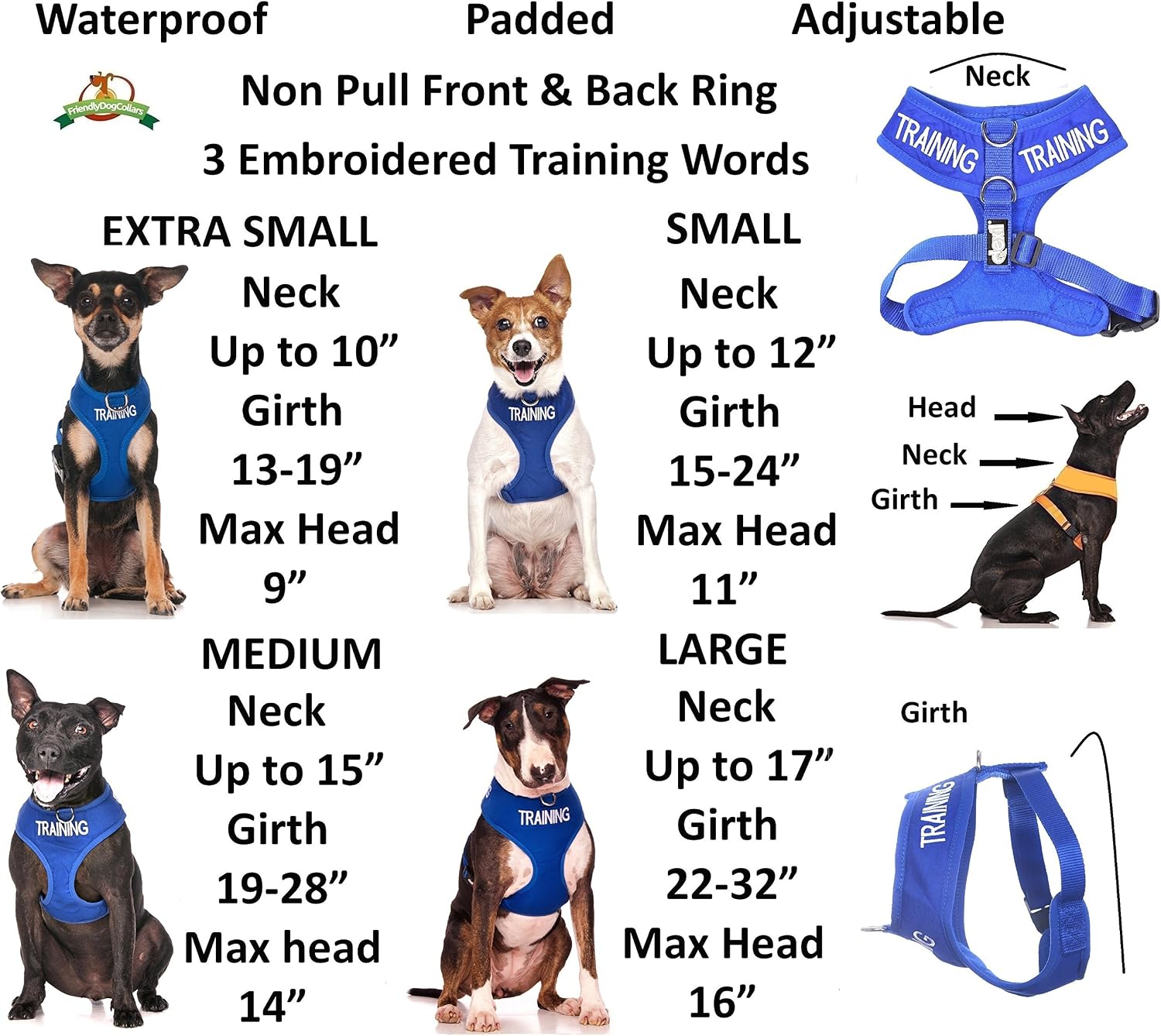Dexil TRAINING (Dog In Training/Do Not Disturb) Blue Colour Coded Non-Pull Front and Back D Ring Padded and Waterproof Vest Dog Harness PREVENTS Accidents By Warning Others Of Your Dog In Advance (M) - Image 4