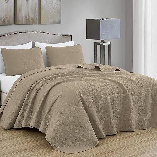 Miniatura 30 de Chezmoi Collection Luca - Juego de colcha de 3 piezas extragrande, tamaño king, verde azulado - Edredón de verano de microfibra ligera de 118 x 106