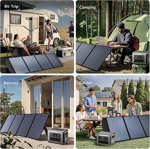 Vista 8 de ALLPOWERS SP033 - Panel solar portátil plegable de 200 W, cargador solar de alta eficiencia del 23% con conectores MC4 para estación de energía, RV