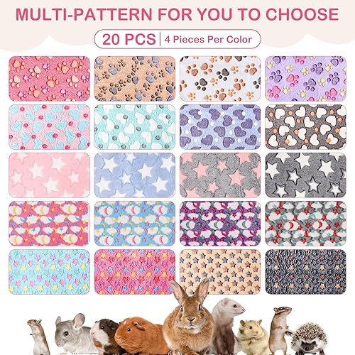 Miniatura 6 de 20 piezas de manta de forro polar PET pequeña, lavable, impermeable, ropa de cama para animales pequeños, cobayas, cachorros, perros, gatos,