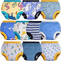BIG ELEPHANT 100% Cotton Potty Training Underwear - Absorbent Unisex Toddler Pee Pants for Boys & Girls 12M-9Y