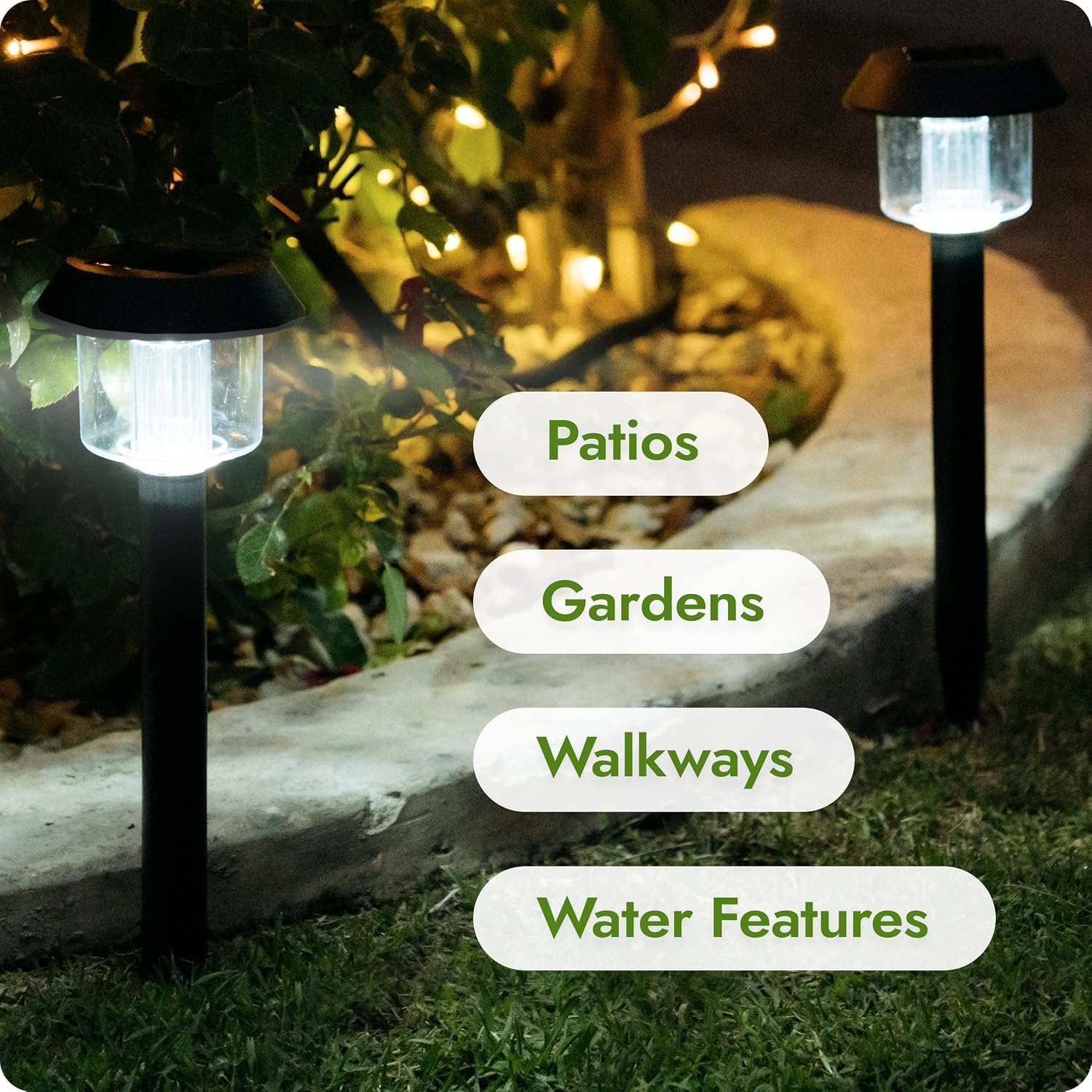 Lampes solaires extérieures paquet de 6 lampes de jardin solaires allées de jardin de chemin de promenade alimentées par énergie solaire — vue 3