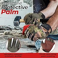 Vista 2 de HANDLANDY Guantes de trabajo para hombre y mujer, guantes de trabajo de mecánicos de uso general con pantalla táctil, guantes de trabajo flexibles