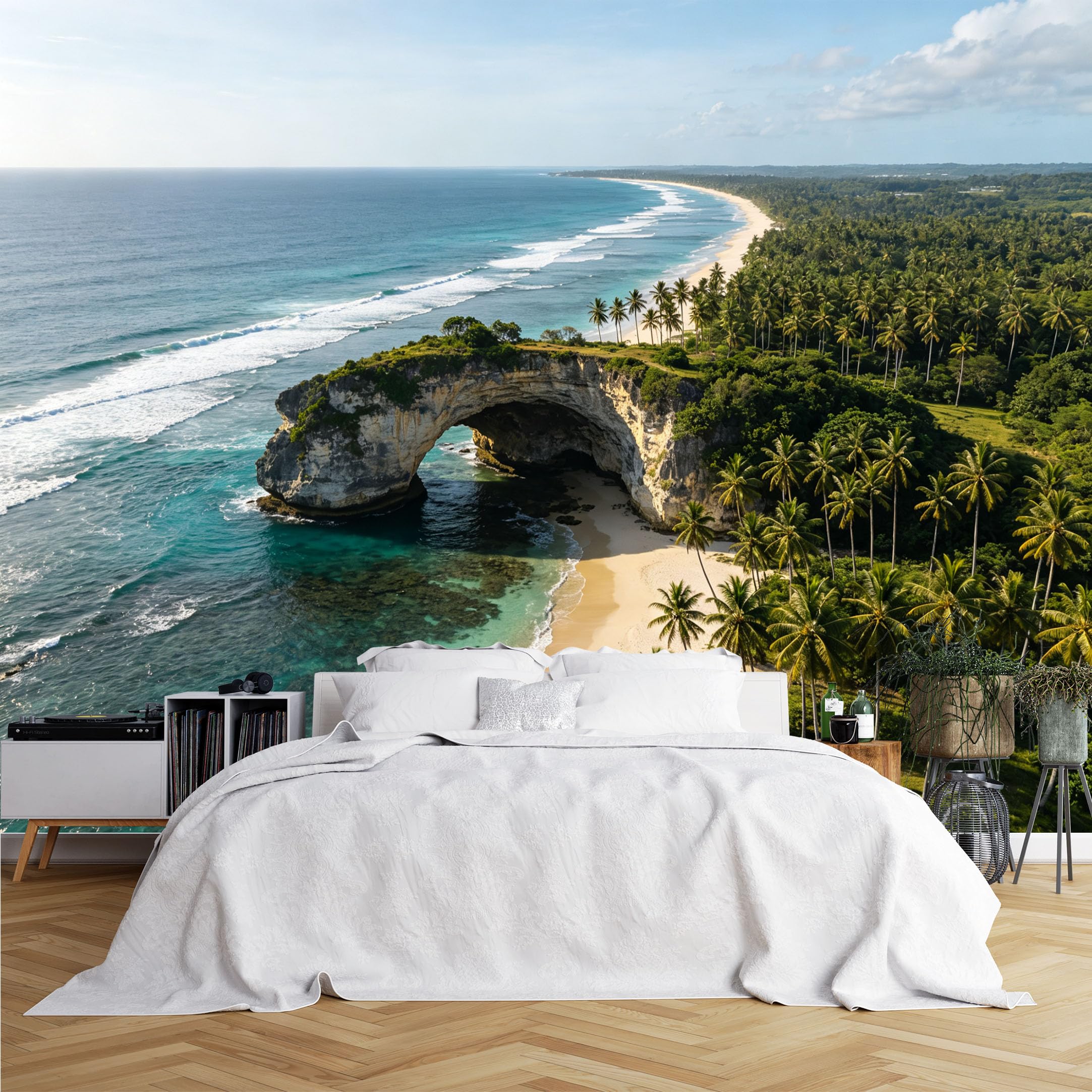Lcythiazole Ch260615071 Custom Size Wall Murals Cliff Cave Coconut Beach Aerial View Wall Murals Large Photo Wallpaper Self-Adhesive Removable Wallpaper For Beach Themed Room