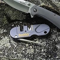 Vista 3 de Smith's PP1 Pocket Pal Knife Sharpener Preset Carbide & Ceramic Stone Sharpeners Fold-Out Diamond Coated Rod Outdoor Hunting Knife & Hook Sharpener