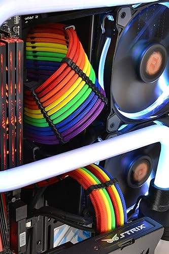 Vista 14 de Thermaltake TtMod Kit de cable de alimentación de extensión de manguito ATX/EPS/8-pin PCI-E/6-pin PCI-E con peines, verde/negro AC-034-CN1NAN-A1