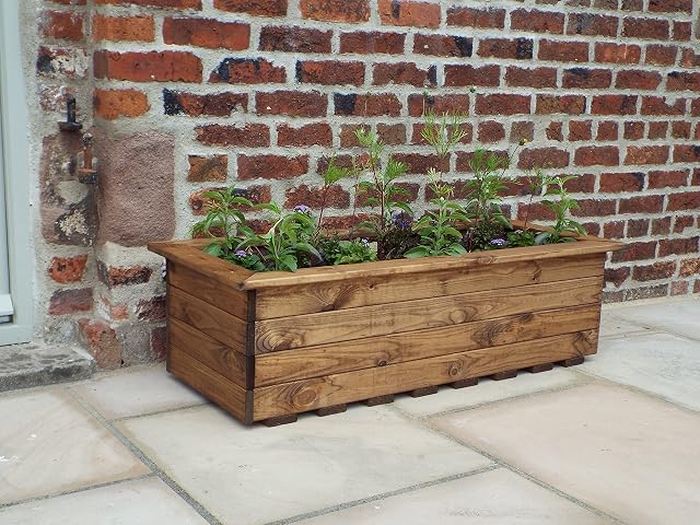 Charles Taylor Extra Large Jumbo Wooden Garden Veg Trough Planter W1080xL470xH310mm