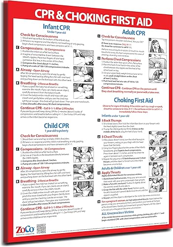 Miniatura 8 de Carteles de RCP (paquete de 5)  Carteles de maniobra Heimlich para restaurante  Laminados, 17 x 22 pulgadas  Carteles de primeros auxilios para