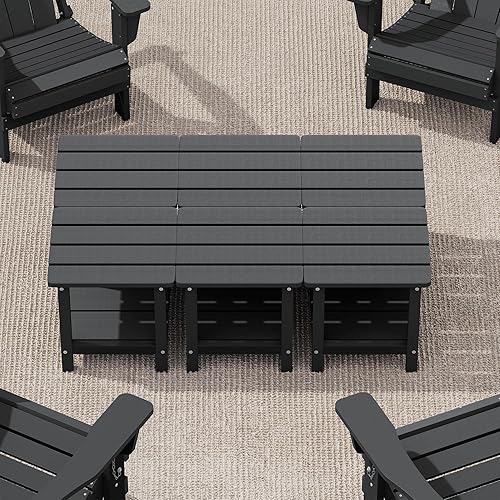 Miniatura 24 de SERWALL Mesa auxiliar Double Adirondack, Mesa auxiliar de forma rectangular, Negra