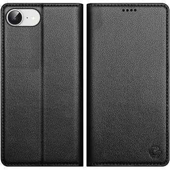 Mobile Phone Case for iPhone 17e / iPhone 16e Case Card Slot Premium PU Leather Flip Case Protective Case Stand Function Flip Case for iPhone 17E / iPhone 16E - Black