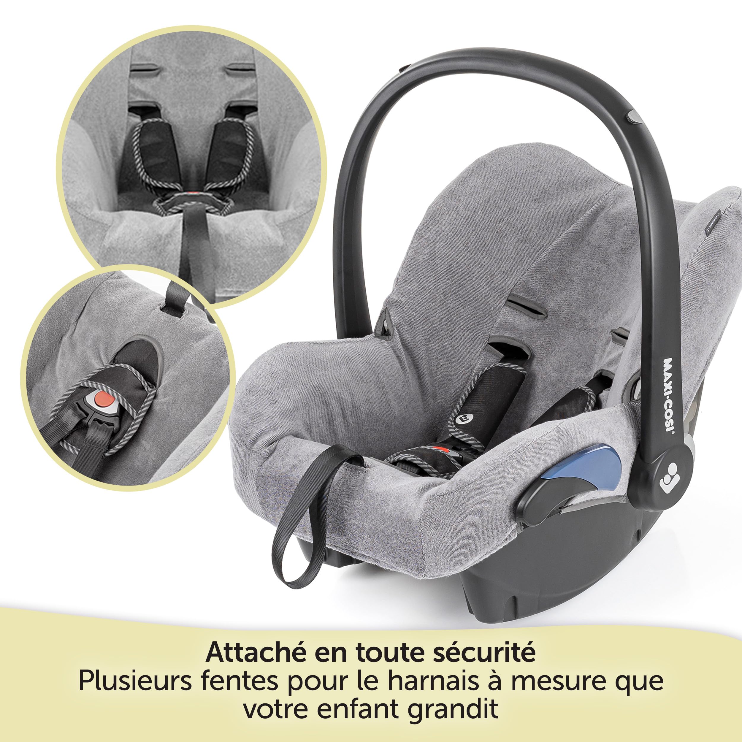 Zamboo Housse Siege Auto Bebe Été pour Cosy Citi Bebe Confort, Protection de Siège Auto Respirante Contre la Transpiration, Lavable en Machine - Gris