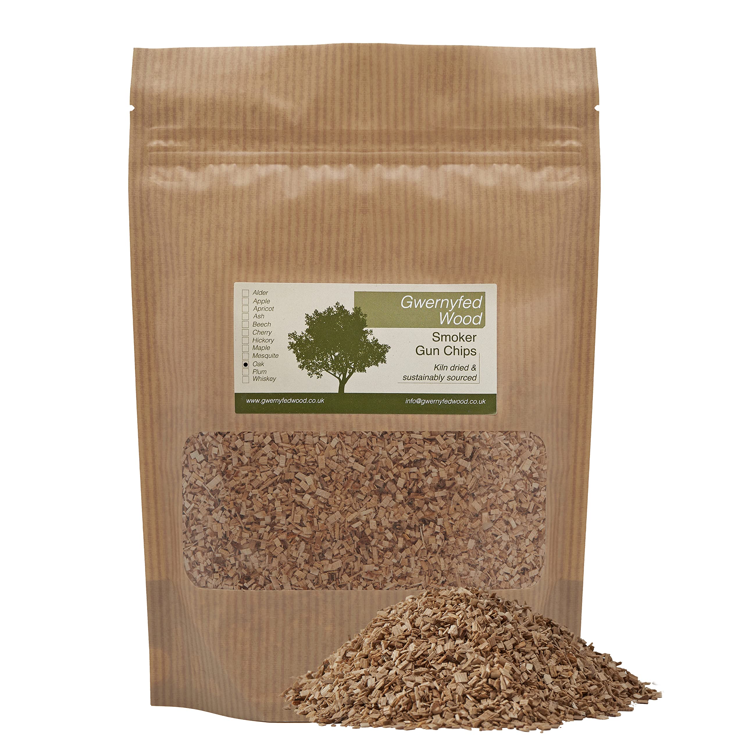 Gwernyfed Wood Smoker Gun Oak Chips - Perfect for Smoking, Infuser, Cocktail Smoke Guns (7 Great Flavours) - LARGE 1000ml Bag (Oak)