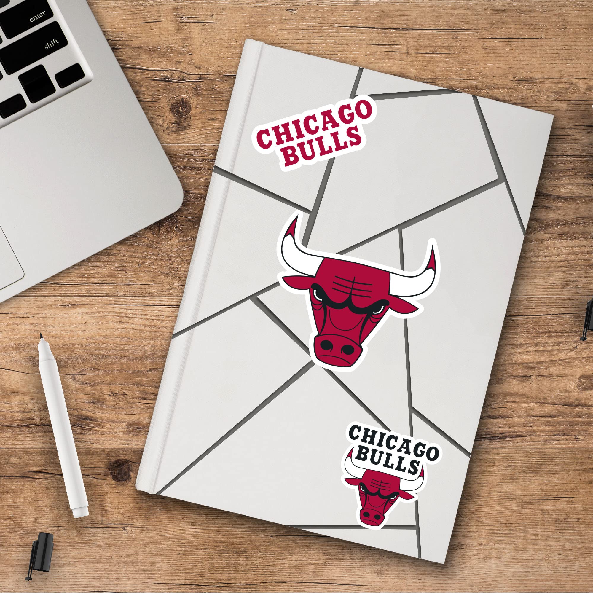 FANMATS 63198 Chicago Bulls 3-teiliges Aufkleber Set