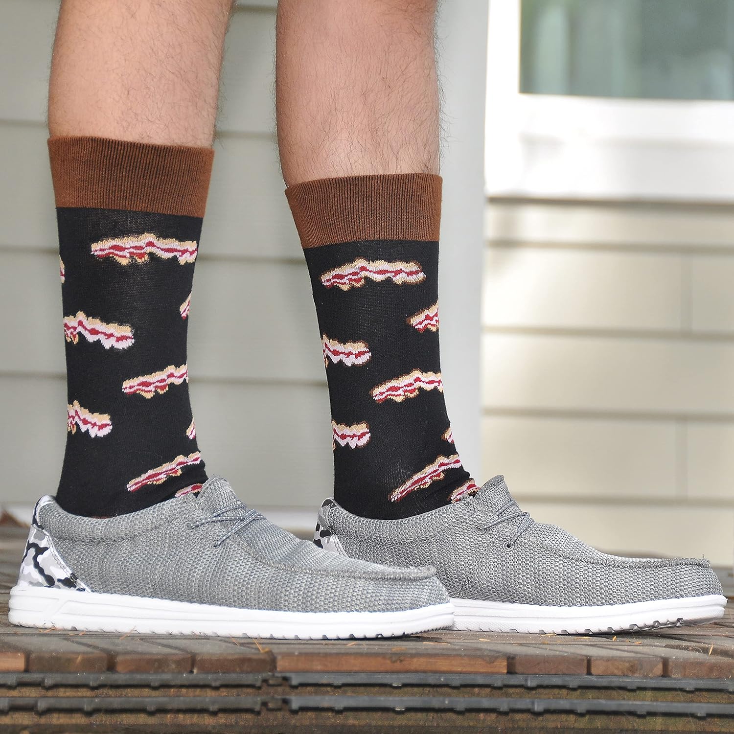 Cavertin Men's Funny Socks Hunting Fishing Football Baseball Gaming Golf Taco Pizza Bacon Christmas Gift for Men - Image 2