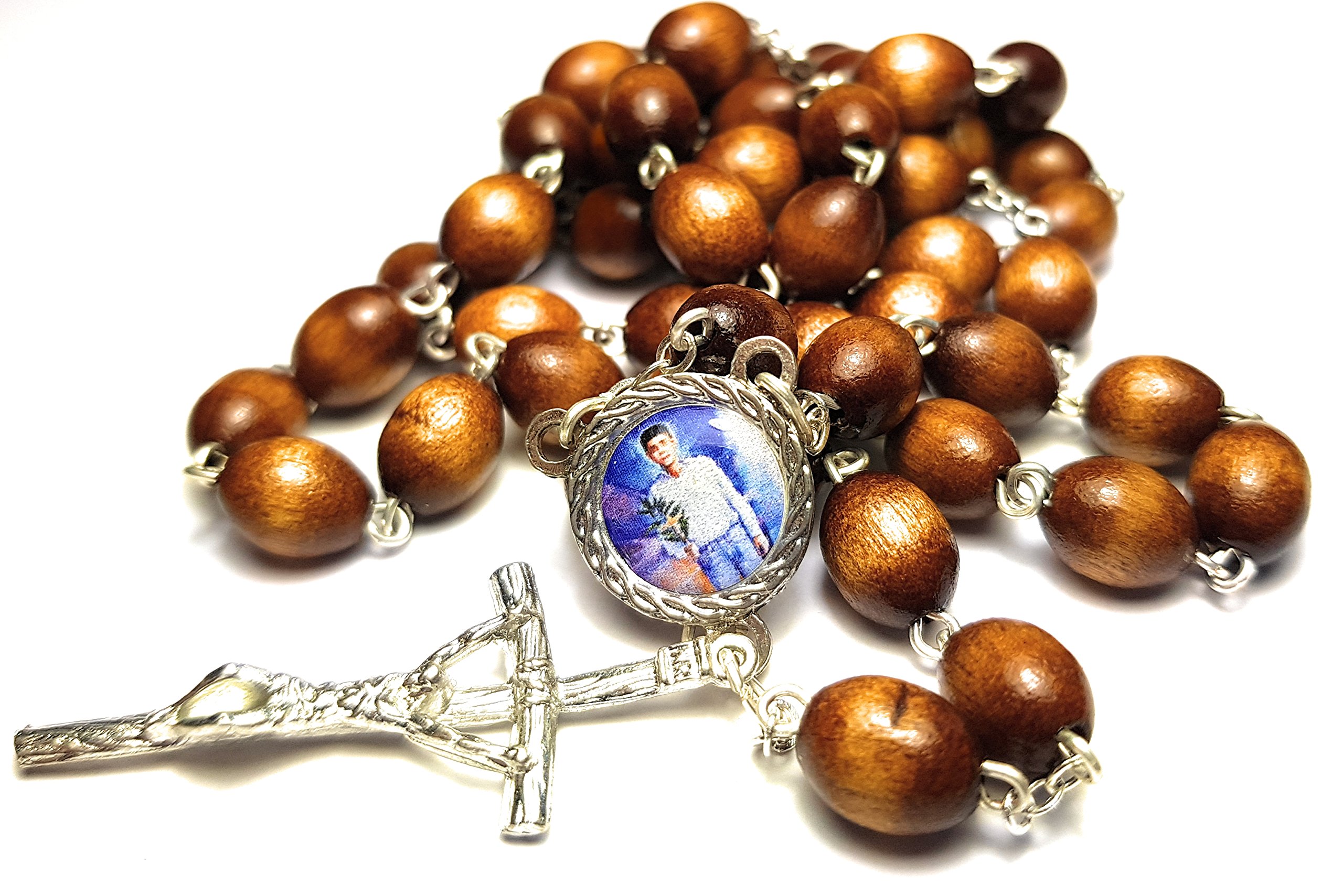 Jose Sanchez Del Rio Relic Rosary 3rd Class of Saint Luis Mexican Cristero Martyr Guerra Cristera en México Rosario Cristo Rey Virgen de Guadalupe Brown