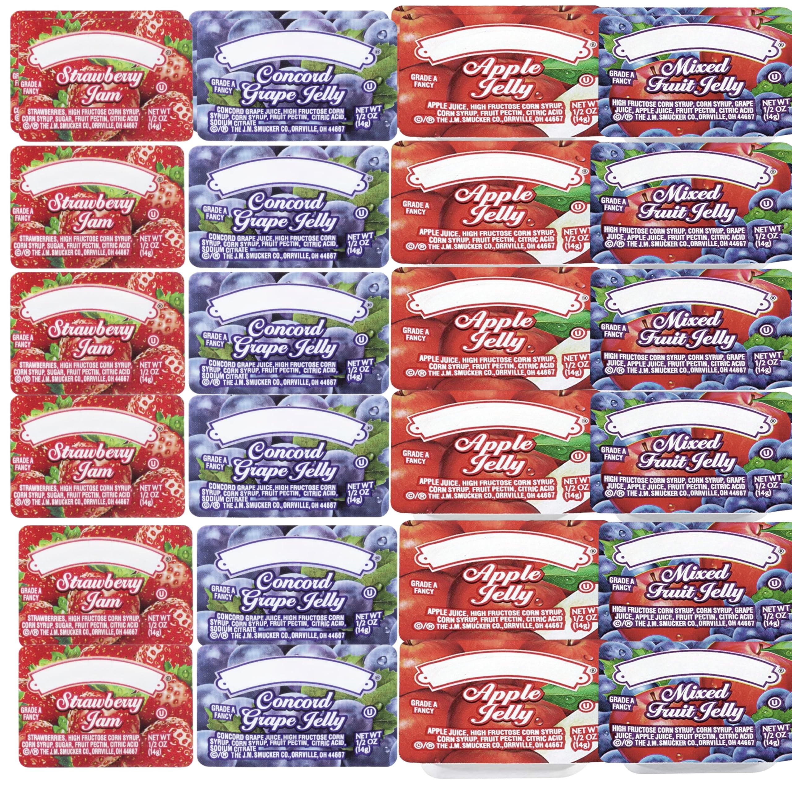 Amazon.com: Assorted Jelly & Jam Cups – Single-Serve Apple, Grape