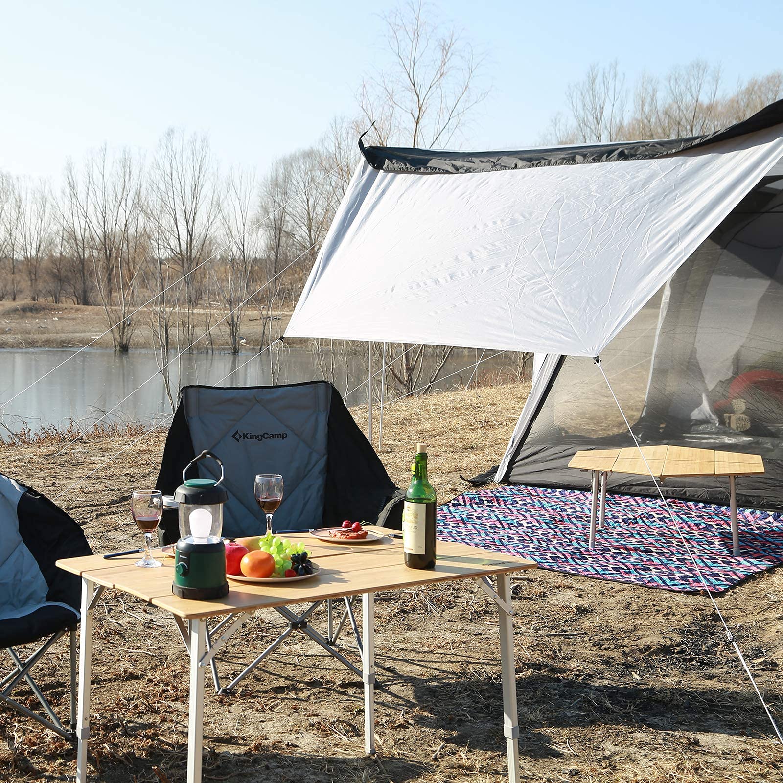 Photo 1 of **USED BUT APPEARS NEW**  KingCamp Large Outdoor Picnic Blanket + Bambpp Folding Table
