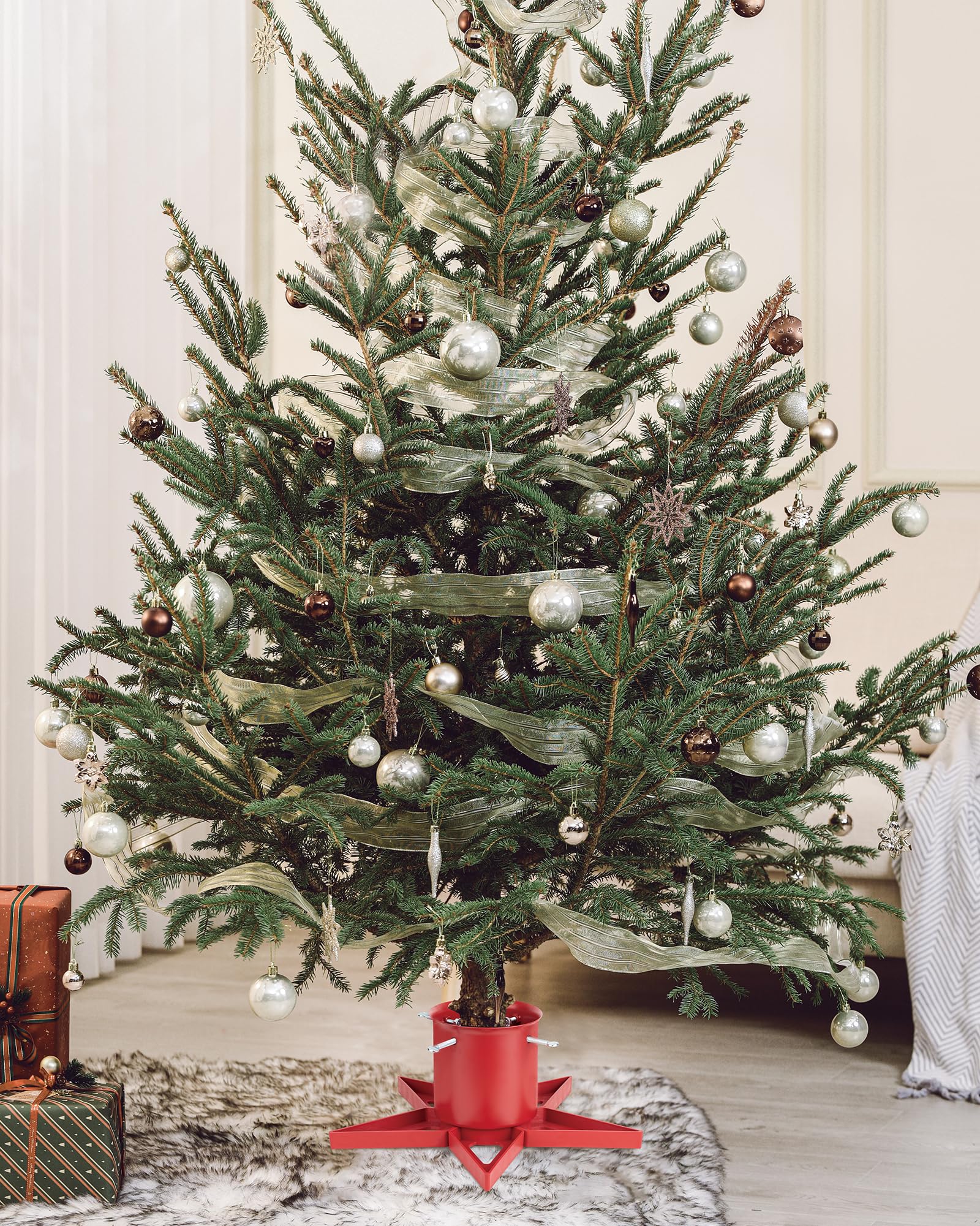 Amazon.co.jp: クリスマスツリースタンドベース 6フィートまでの本物の