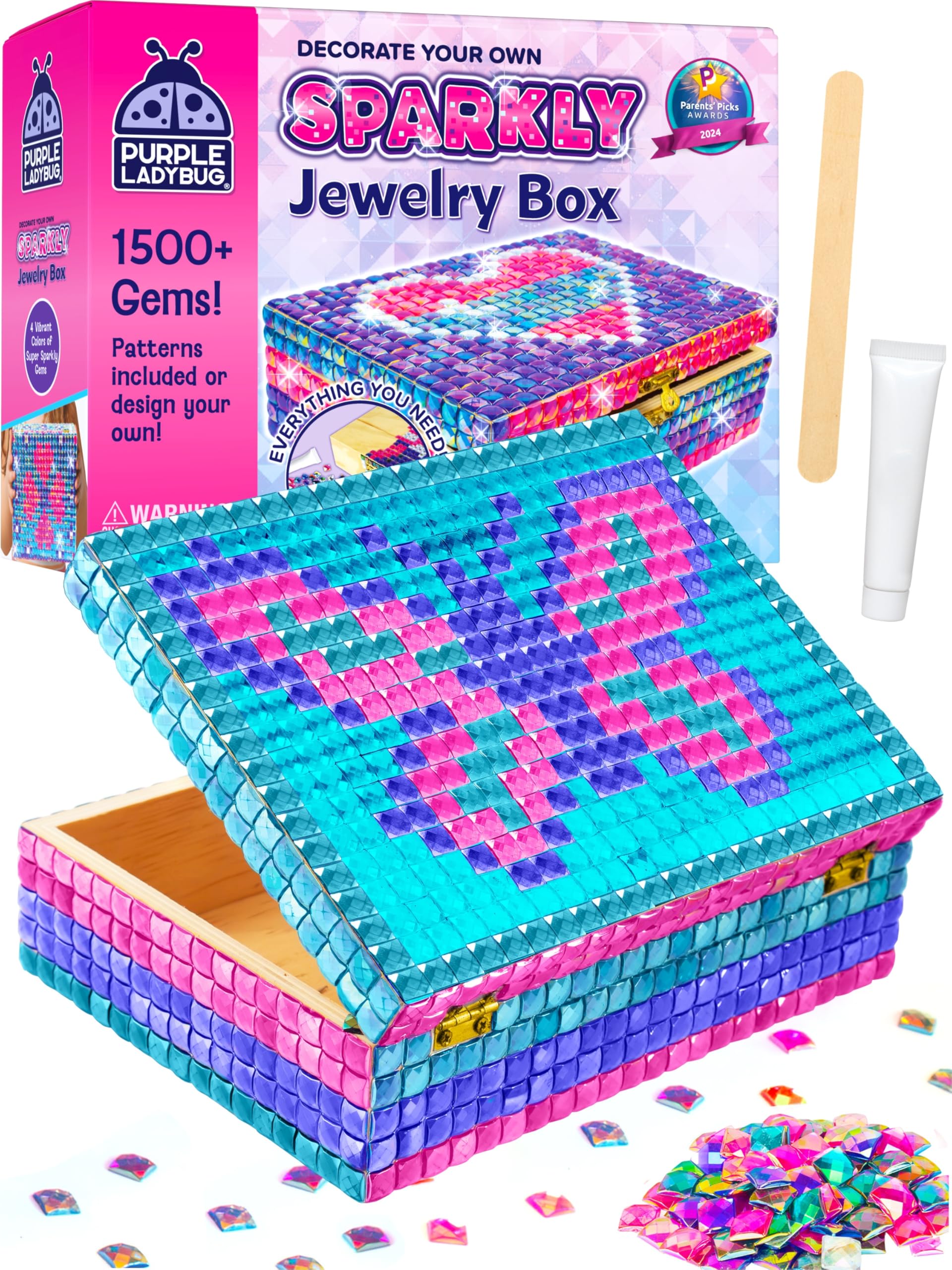 LADYBUG DIY Mosaic Jewelry Box for Girls Craft Kits - Birthday