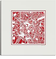 Vista 7 de O3 Design Studio Mapa de corte de papel Madrid negro mate de 20 x 20 pulgadas
