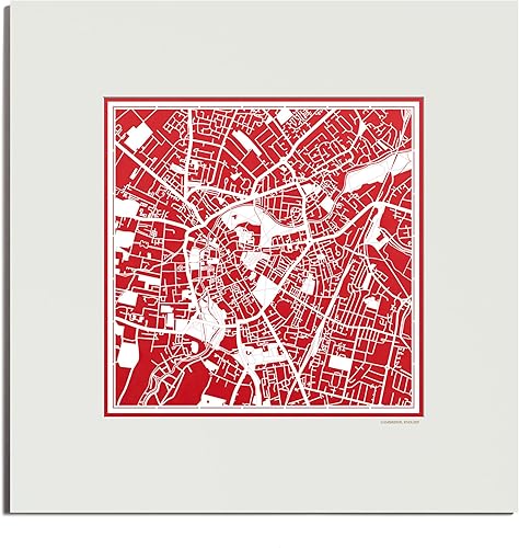 Miniatura 7 de O3 Design Studio Mapa de corte de papel Madrid negro mate de 20 x 20 pulgadas