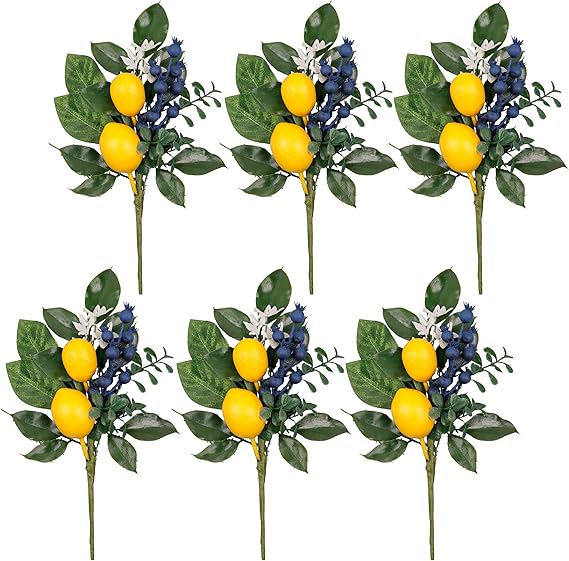Valery Madelyn 6 Packs Spring Picks with Lemon, Blueberry and Green
