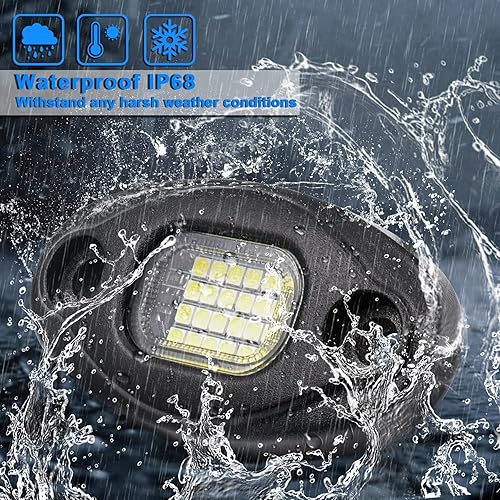 Miniatura 5 de Luces de roca blancas, 8 cápsulas de luces de roca para camiones, jeep, cuatrimoto, UTV RZR, luces subterráneas