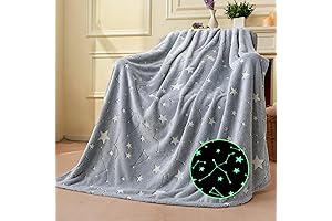 Soft Glow in The Dark Blanket Space Star for Kids