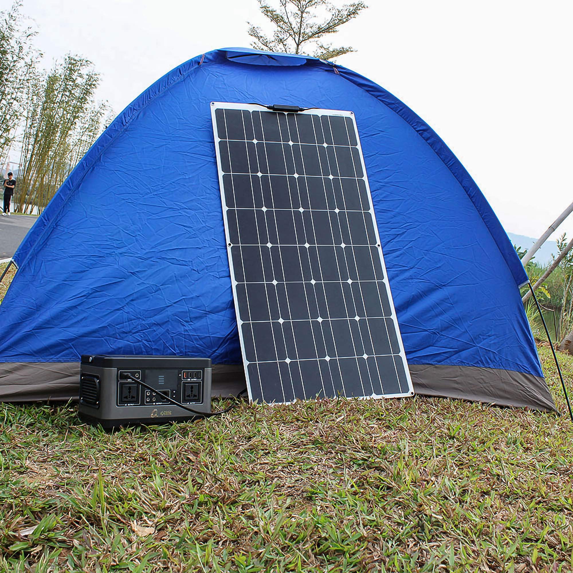 Elastyczny Monokrystaliczny Panel Słoneczny 100W 12V z regulatorem ładowania słonecznego 10A i kablem solarnym 3 m, do przyczepy kempingowej, poza siecią, do ładowania akumulatora RV