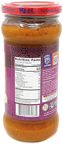 Miniatura 2 de Rani Vindaloo - Salsa vegana de curry a fuego lento (tomate picante, pimientos rojos y especias) tarro de vidrio de 14 onzas (14.11 oz)  Fácil de