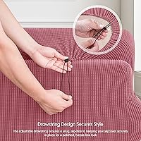 Vista 432 de CHUN YI - Funda elástica para sofá (7 piezas), funda para sofá de 3 plazas con tres respaldos y cojines separados con banda elástica, tela jacquard