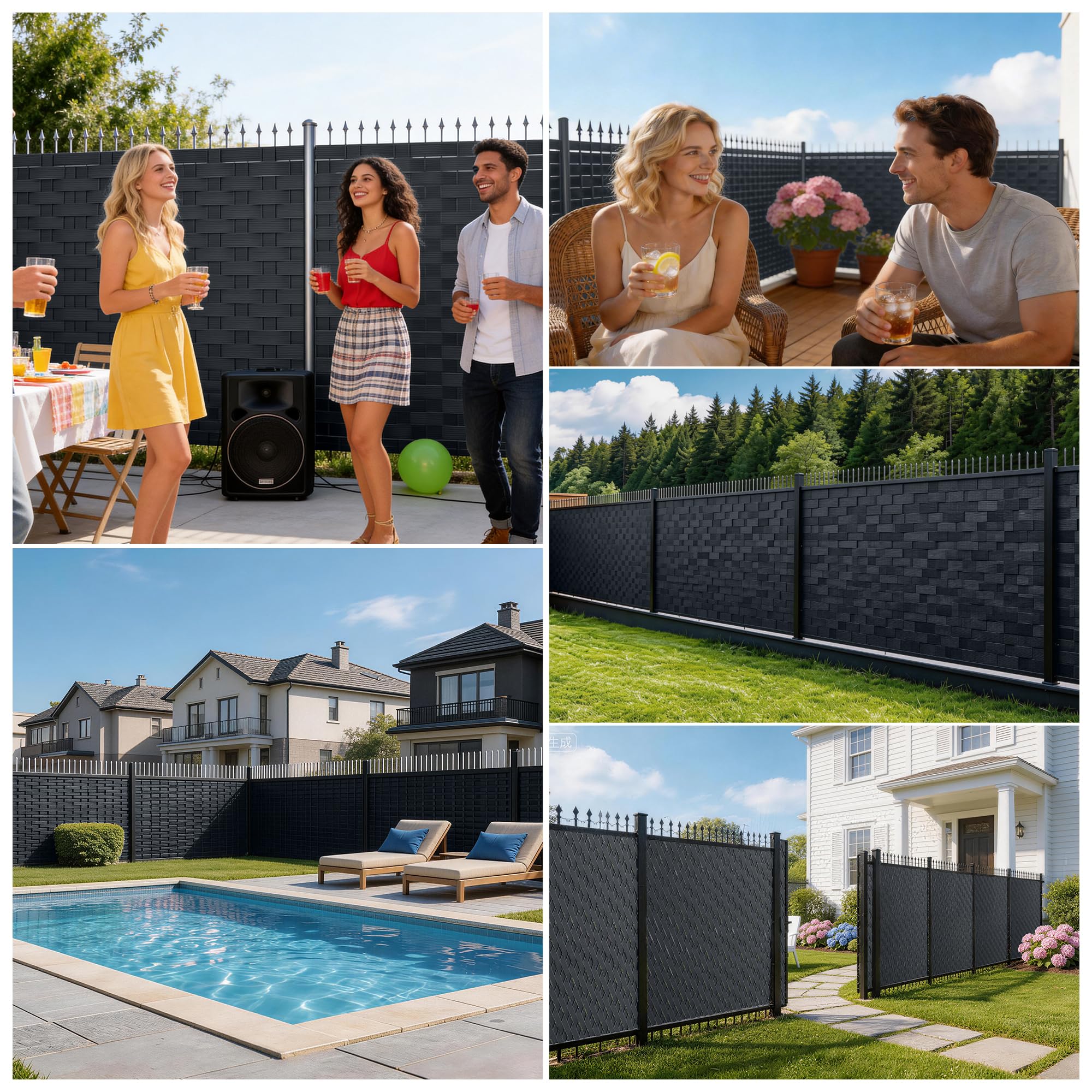 Kit Lamelles Occultantes PVC 4,7cmx75m - Bande Brise Vue Jardin Souple et Résistante avec 150 Clips - Installation Horizontale ou Verticale pour Panneau Grillagé et Clôture Rigide Anthracite -RAL7016