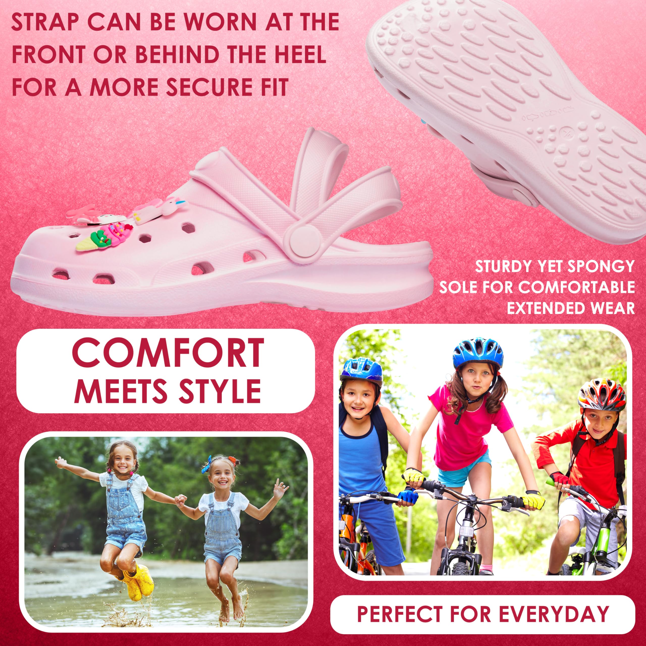 CityComfort Zuecos con Charms Removibles para Niña, Zuecos Playa y Piscina