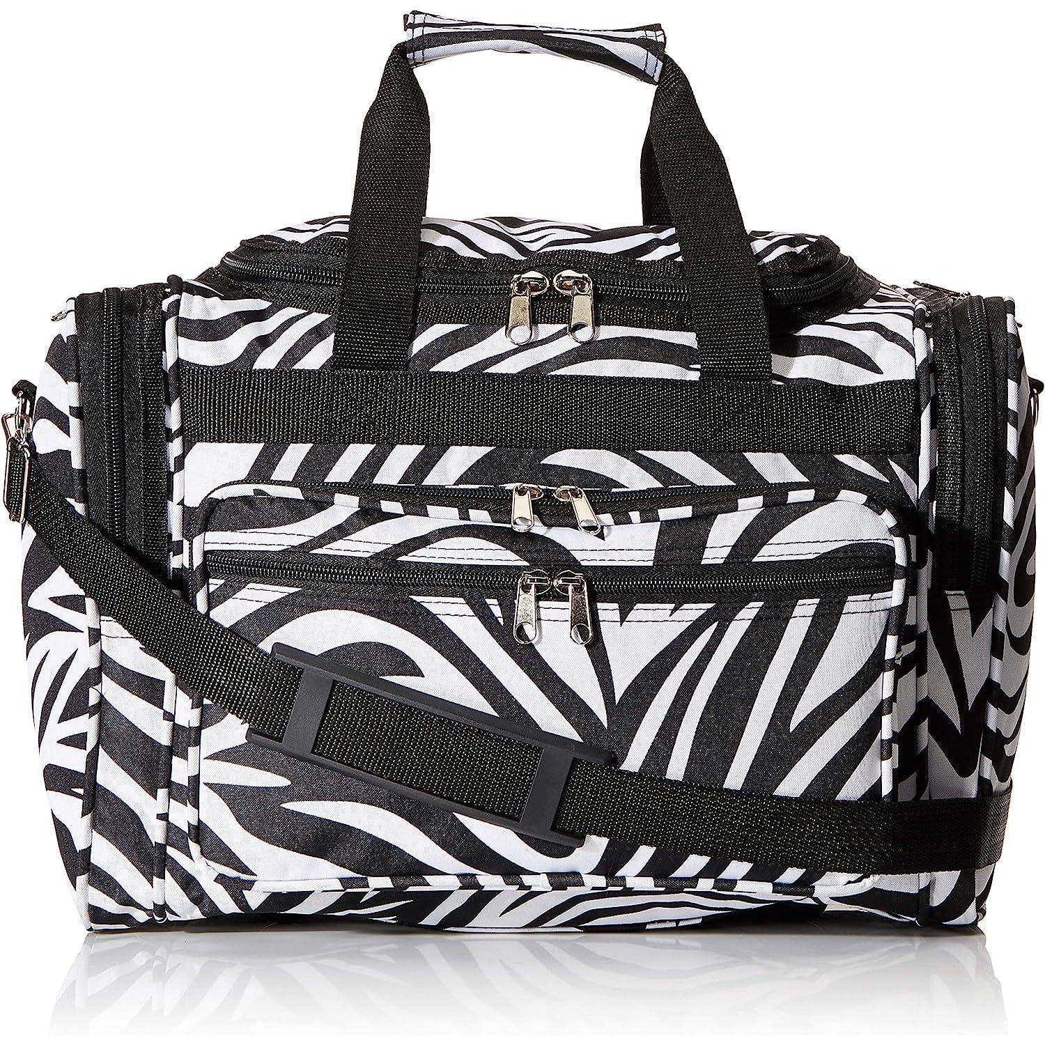 World Traveler 81T16-163 Duffle Bag, One Size, Black Trim Zebra
