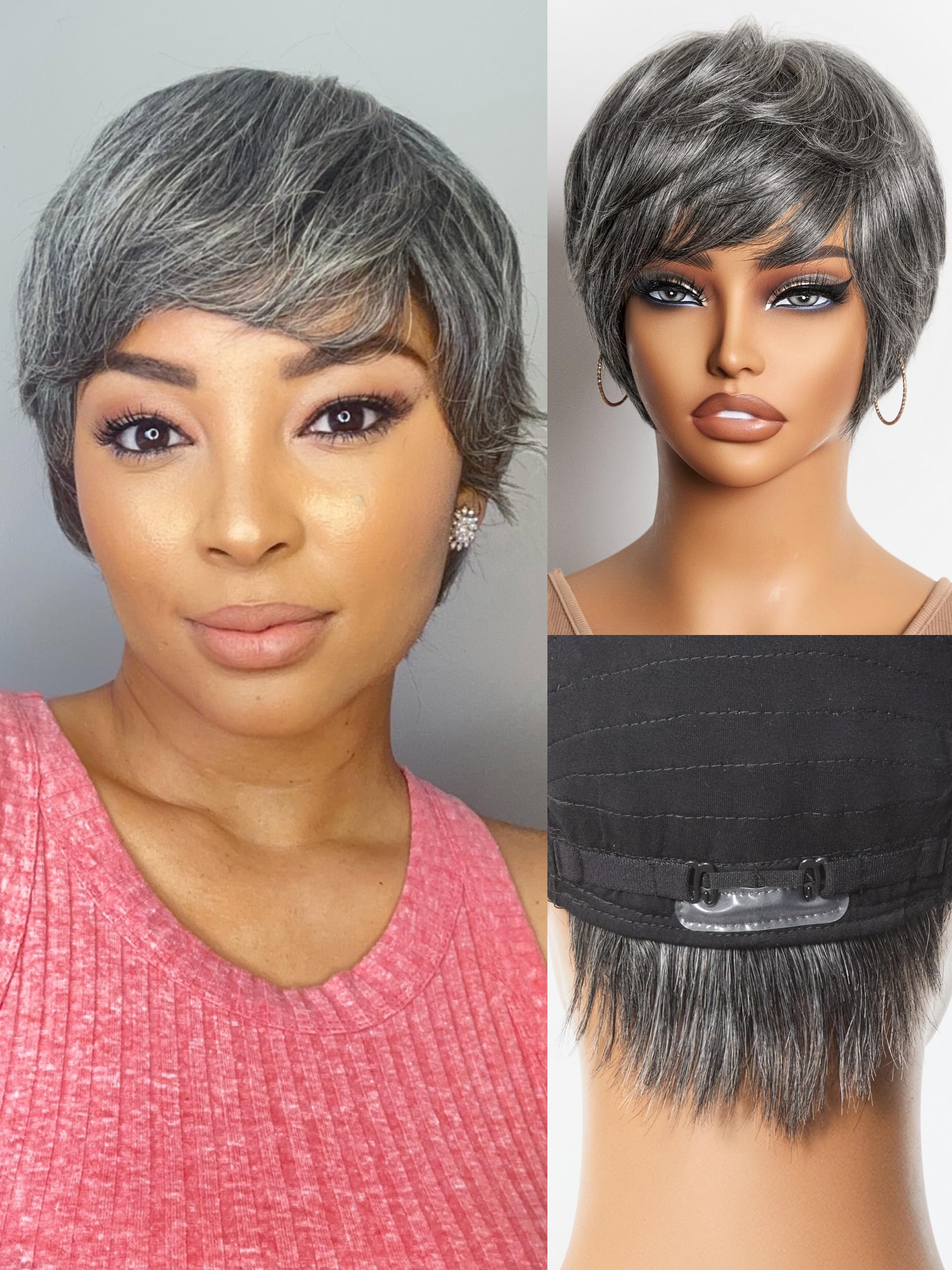 Amazon.com : LUVME HAIR Ultra Comfort Salt & Pepper Gray  display picture 1
