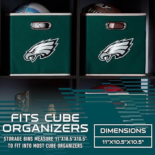 Miniatura 45 de Cubo de almacenamiento Franklin Sports, de tela, del equipo de la NFL, apto para adaptarse a contenedores de almacenamiento (11 x 10.5 x 10.5), San