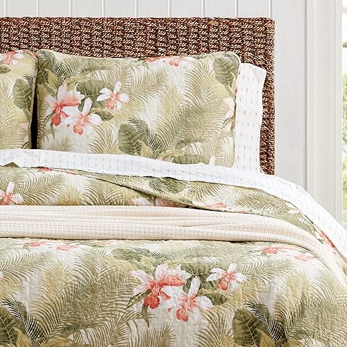 Miniatura 5 de Tommy Bahama Topical Orchid Collection - Juego de edredón de 100 % algodón, reversible, ideal para todas las estaciones, prelavado para mayor