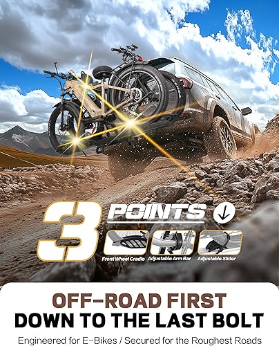 Miniatura 3 de Enganche individual 1 portabicicletas con suela de rampa R, soporte para bicicletas eléctricas de capacidad de 100 libras para autos, camiones, SUV,