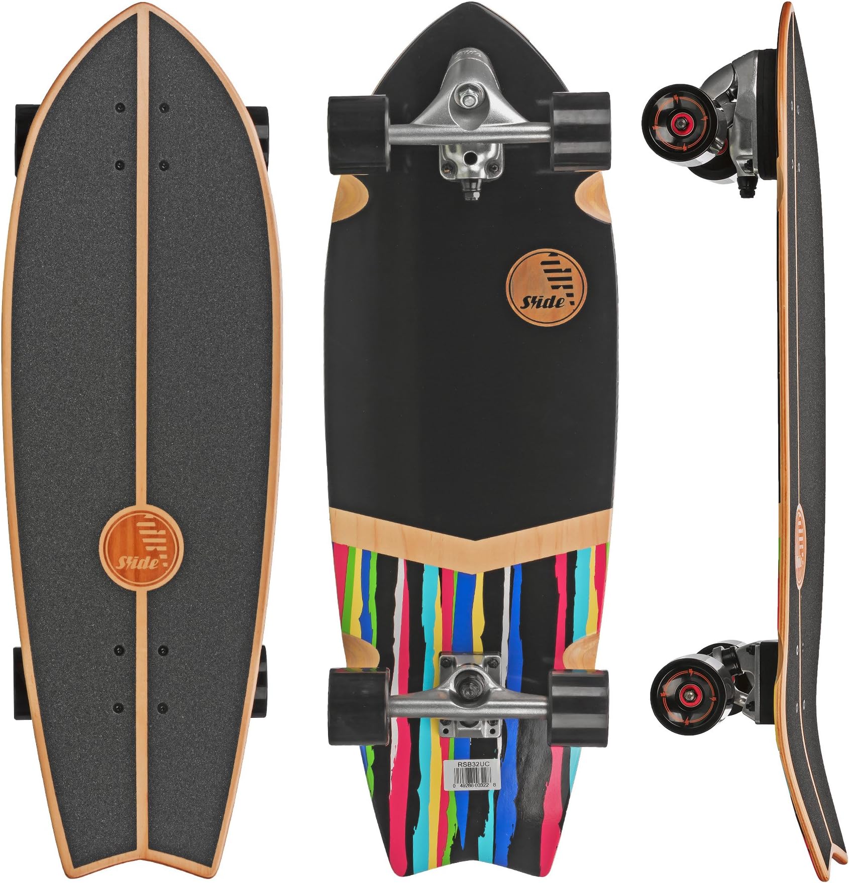 Roller Derby SLIDE Street Surf Skateboard black Sox